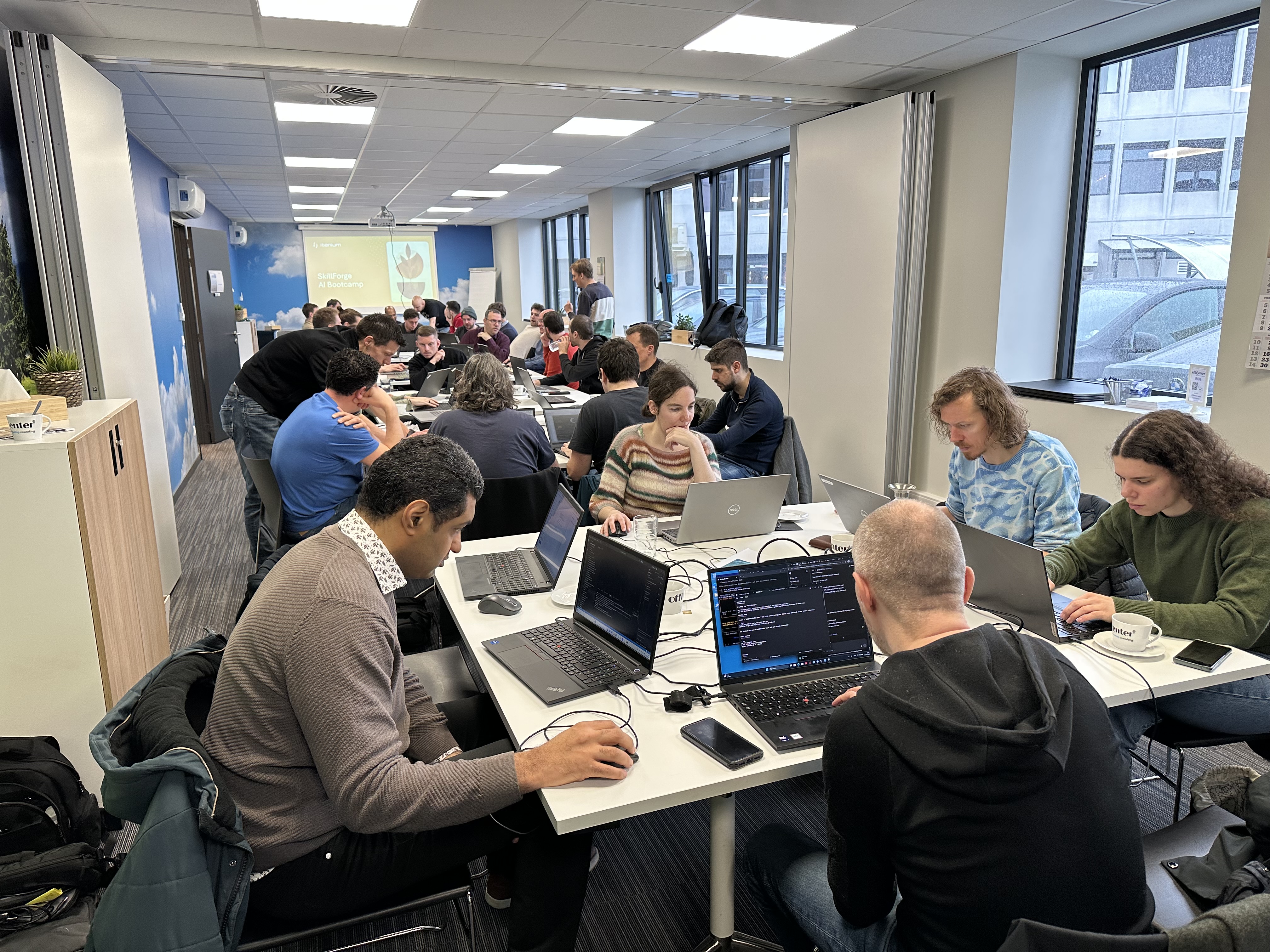 Start of the bootcamp, everyone still setting up the project and Claude Code